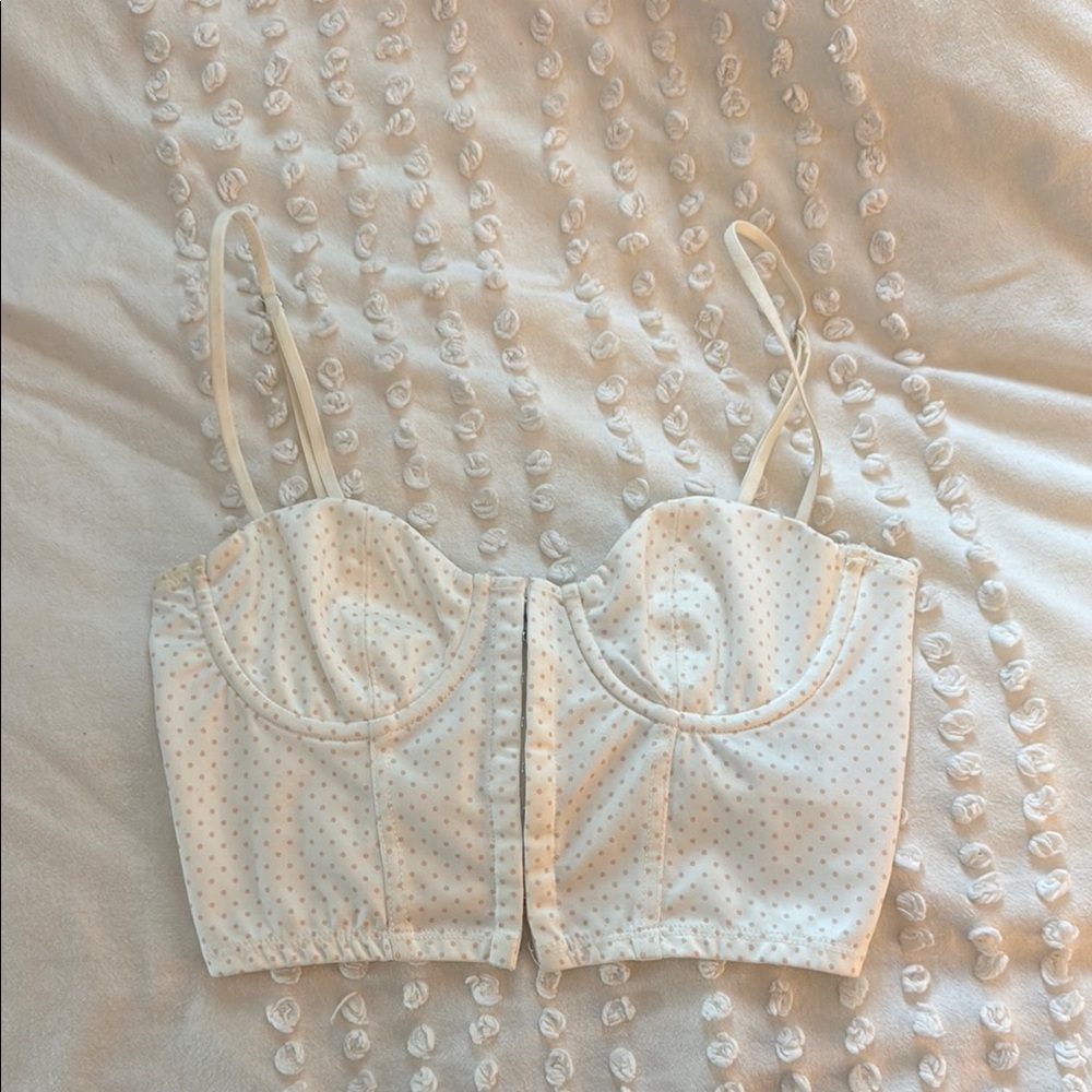 ADIKA White Polka Dot Bustier Top